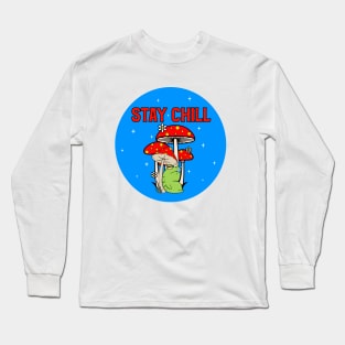 Stay Chill Cute Green Frog Long Sleeve T-Shirt